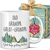 Koouyiedy Dad Grandpa Great Grandpa Mug 11 Ounce, Funny Christmas Gifts for Grandfather, Grandfather Mugs Gift for Birthday