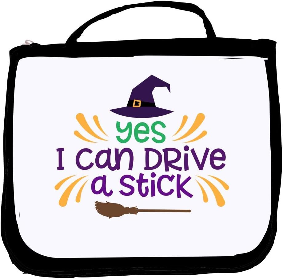 Witch Yes I Can Drive A Stick Manual Halloween Statement Hanging Washbag Toiletries