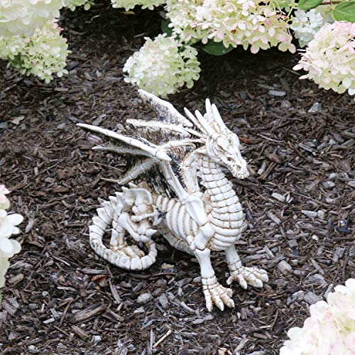 WHAT ON EARTH Dragon Garden Sculpture - Indoor/Outdoor Skeleton Dragon Lawn Ornament Yard Decoration
