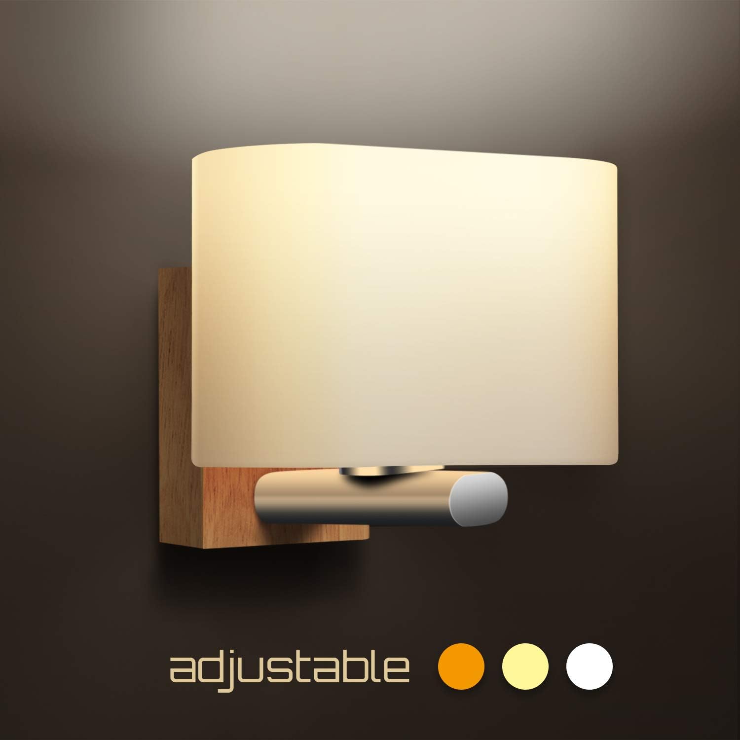 Applique da Parete Interno Moderno, Awebb Lampada da Parete LED Legno per Corridoio/bagno/Scala