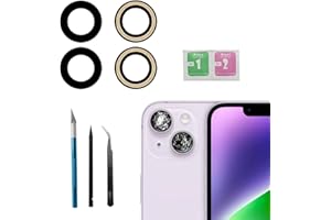 ALOVEXIONG 14/14 Plus Back Rear Camera Lens Glass Replacement for iPhone 14/14 Plus with Pre-Installed Adhesive and Repairing Toolkit (6.1/6.7 inches)