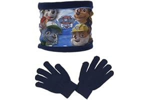 Nickelodeon paw Patrol Kids Winter Snood (Scarf) and Gloves Set (Blue)