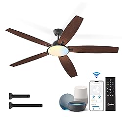 Amico Ceiling Fans with Lights, 52 inch Smart