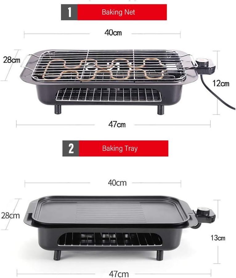 review Indoor Outdoor Smokeless Electric Grill with Bracket, Double Layer Stainless Steel Heating Tube 5 Adjustable Gears, Electric Carbon Dual-Purpose Multi-Function Barbecue Stove