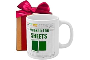 BRANDMART Freak in The Sheets Coffee Mug, Funny Spreadsheet Excel Mug Gifts for Accounting Boss and Coworkers – Surprise Gift For Christmas, Birthday, or New Year Present