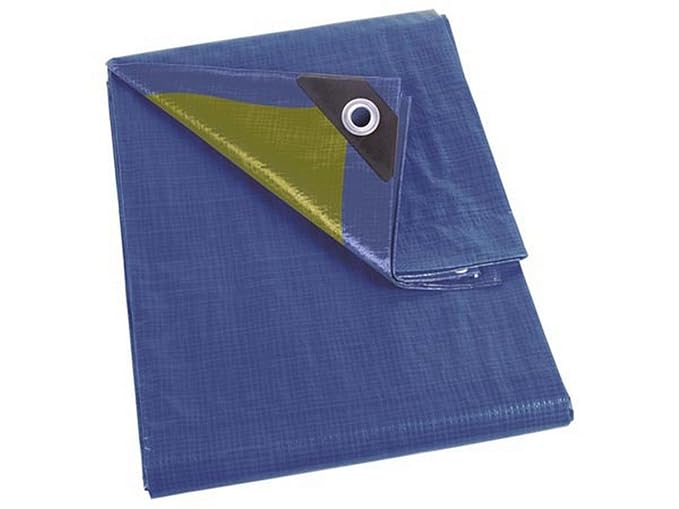 Perel 110-0404 Abdeckplane Stark, Blau/khaki, 4 x 4 m