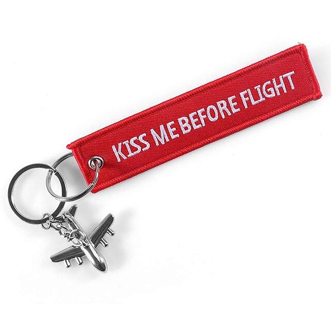 DonJordi Kiss Me Before Flight Keyring with Small Plane - Pendant like Remove Before Flight