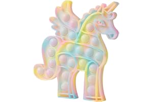 Hoofun Glow in The Dark POP Unicorn Fidget Toy，Fluorescent Silicone Sensory Anxiety Toy for Adults Girls Boys