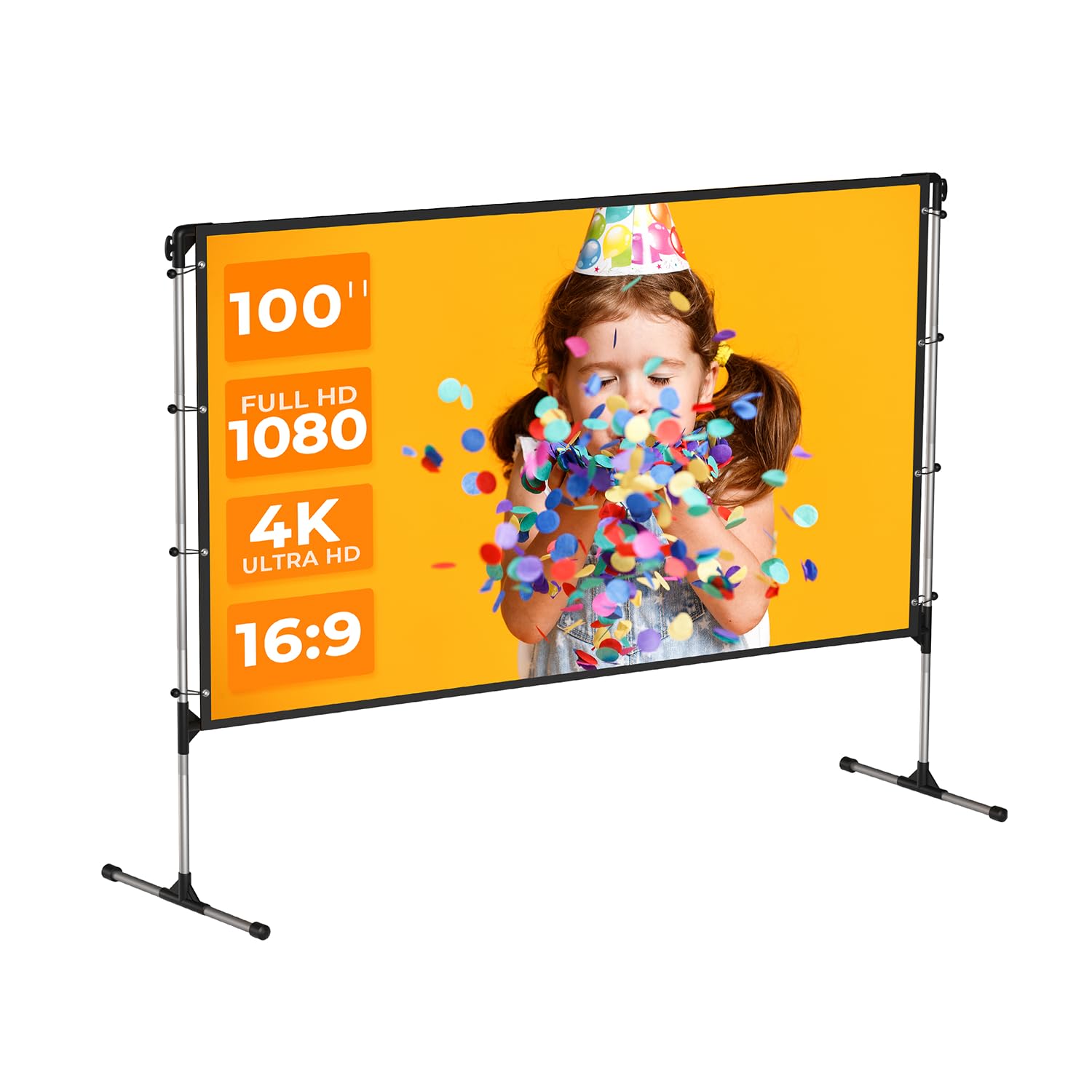 Aurzen Portable Outdoor Projector Screen with