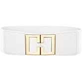 Wide Elastic Belts for Women Dresses Fashion Stretchy Waist Belt with Gold Buckle