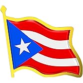 Puerto Rico Flag Lapel Pin - Enamel Metal National Badge | World Travel Souvenir Gifts for Men & Women | Country Flag Patriotic Brooch Bulk Pack of Pins for Hat, Tie, Clothes, Backpack (1pc)