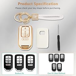 PIFOOG Key Fob Cover for Honda 5 Buttons Car Keys