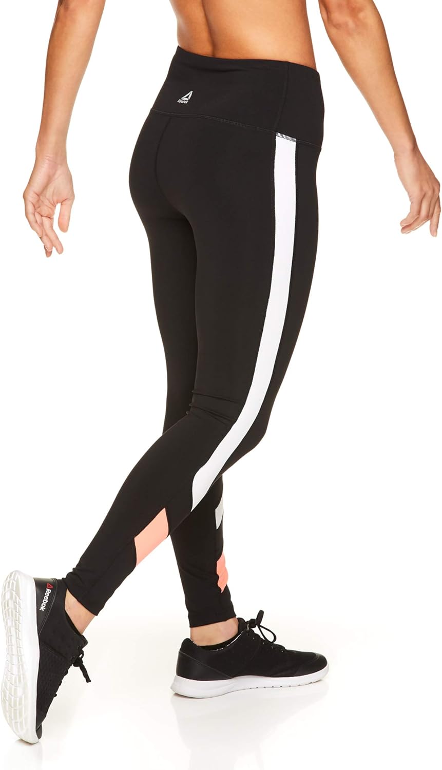 Reebok Women's 7/8 Workout Leggings w/High-Rise Waist - Performance Compression Athletic Tights: Clothing