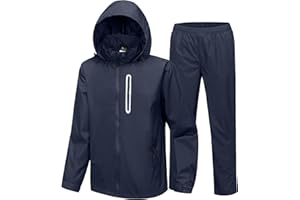 SWISSWELL Men Women Rain Suit Waterproof Lightweight Hooded Raincoat Jacket and Pants for Golf, Hiking, Travel