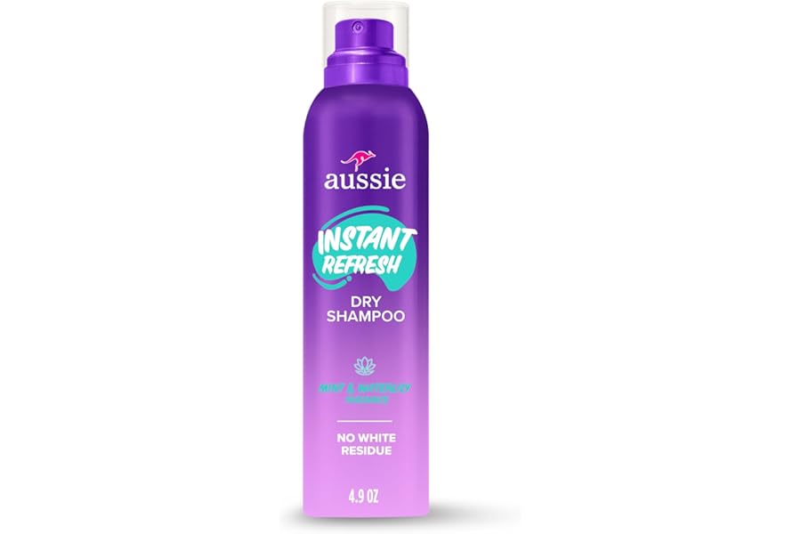 Aussie Instant Refresh Dry Shampoo, Original Clean, Talc-Free, Butane-Free, for Straight, Wavy and Curly Hair, 4.9oz