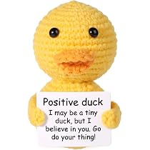 Amazon.com: lasuroa Mini Funny Positive Duck, 2.95in Creative Wool ...