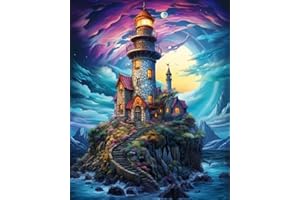 WUSARPLY Dreamy Castle Diamond Paintings Kits for Adults, Colorful Sky Moon Sun Diamond Art Kits Full Drill Diamond Dots Paint with Diamonds Gem Arts and Crafts for Beginner Home Wall Decor