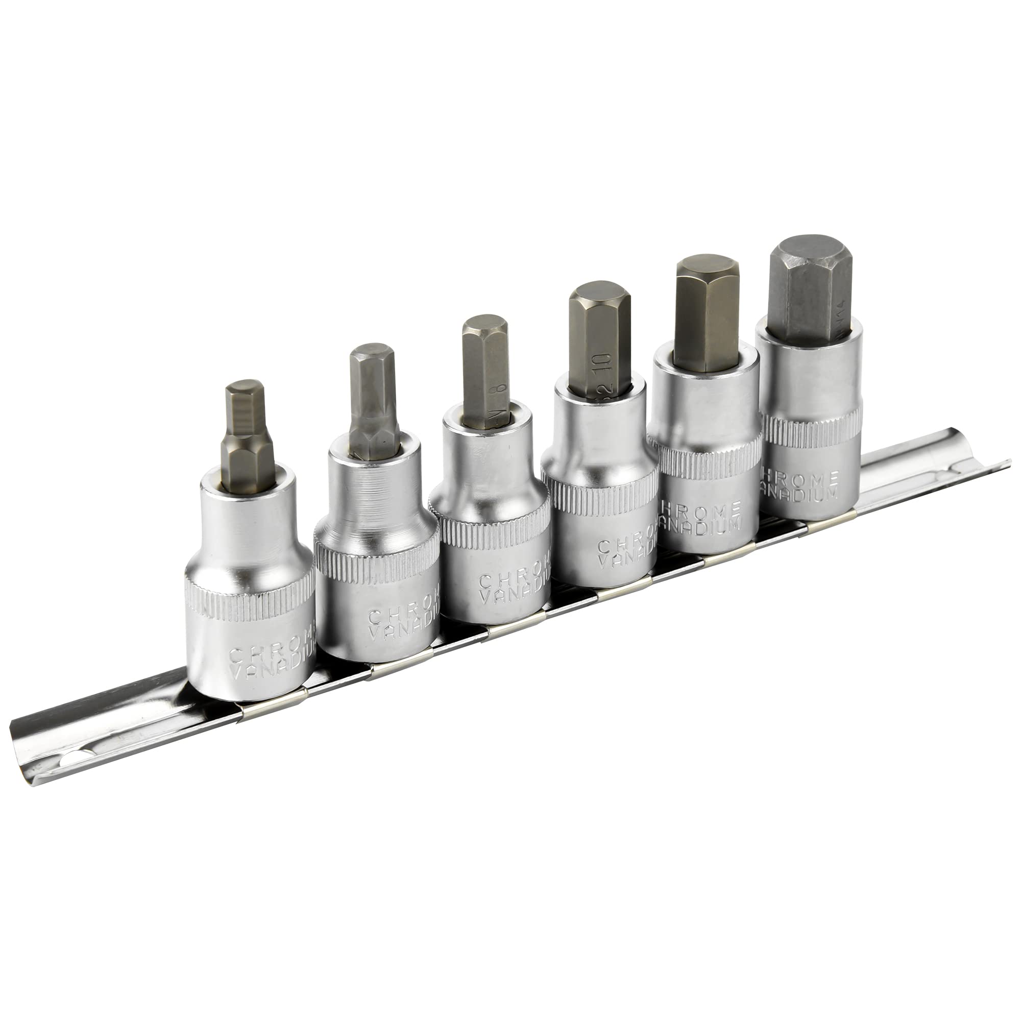 DAKCOS Bit Insert Socket Set for 1/2 Inch Square Drive, Nuts Made of CR-V, Bit from S2, 6-14 mm