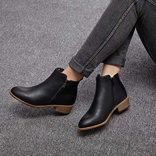 Jeossy Women's Ankle Boots Thick Heel Low Heeled Booties for Women