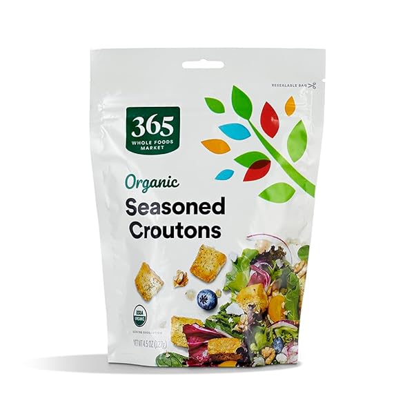 365 BY WHOLE FOODS MARKET, ORGANIC CROUTONS SEASONED, 4.5 OZ