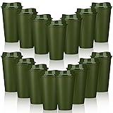 Domensi 15 Pack Reusable Coffee Cups with Lids 16