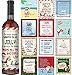 Wine Bottle Labels - Set of 12 – Christmas Wine Labels – Perfect For Christmas Decorations And Gifts – Waterproof Stickers