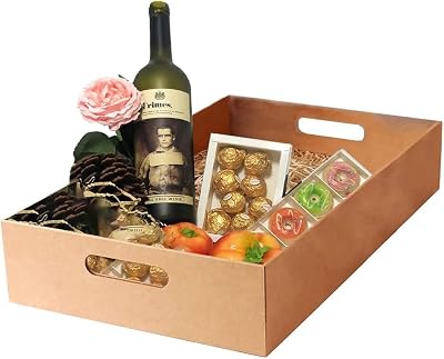 Tezraftaar 10 x Cardboard Gift Hamper Tray 16 x 10.5 x 4 Inches