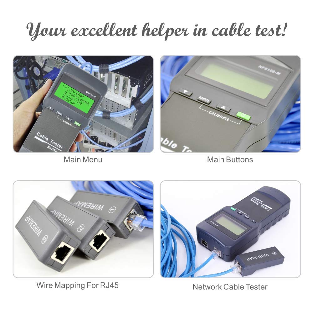 Noyafa D3IN0016 NF-8108-M Cable Wire Fault Finder with 8 Far-end Passive Test Jacks