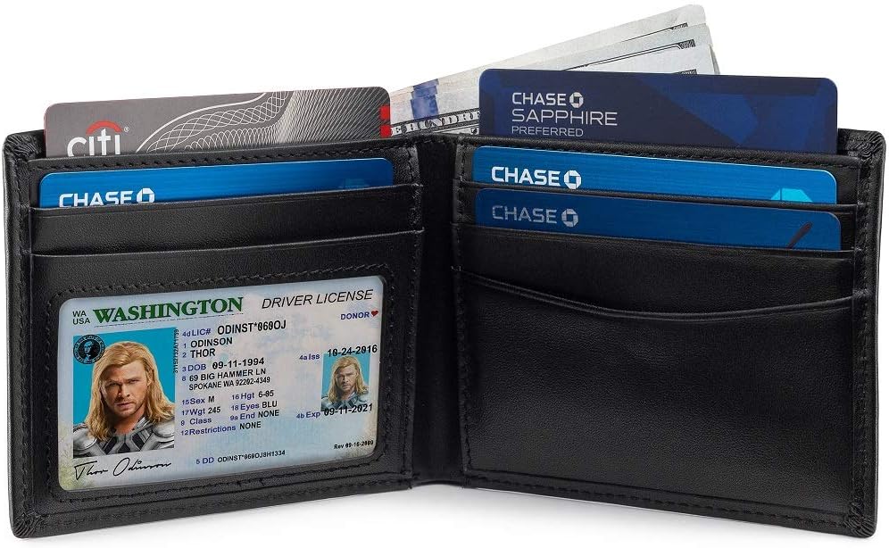 Wallet for Men’s - Genuine Leather Slim Bifold RFID Blocking Packed in Stylish Gift Box