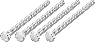 METALLIXITY Hex Bolts M8-1.25x120mm 4Pcs 304 Stainless Steel Coarse Threaded
