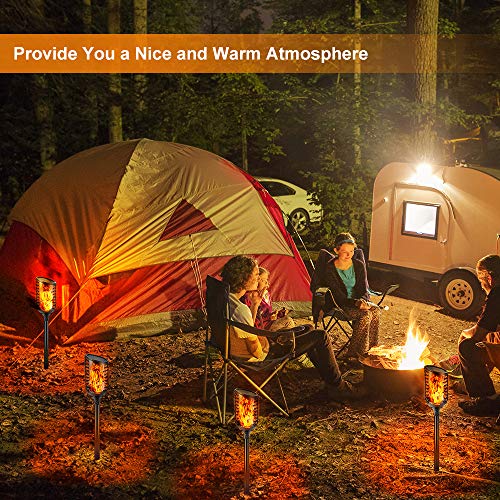 image for KEDSUM Solar Torch Lights with 3 Lighting Modes, Waterproof Flickering