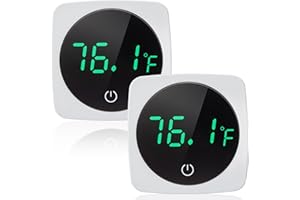 ECALLY 2 Pcs Digital Aquarium Thermometer Fish Tank Thermometer Accurate LED Display Adhesive Aquarium Temperature Tank Water Temperature Measurement for Fish, Axolotl, Turtle or Aquatic