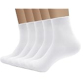 SERISIMPLE Viscose Bamboo Men's Breathable Quarter Thin Ankle High Socks - Comfort Cool Soft 5 Pairs