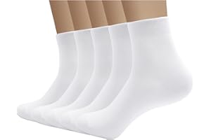 SERISIMPLE Viscose Bamboo Men sock Breathable Sock Quarter Thin Ankle High Sock Comfort Cool soft Sock 5 Pairs