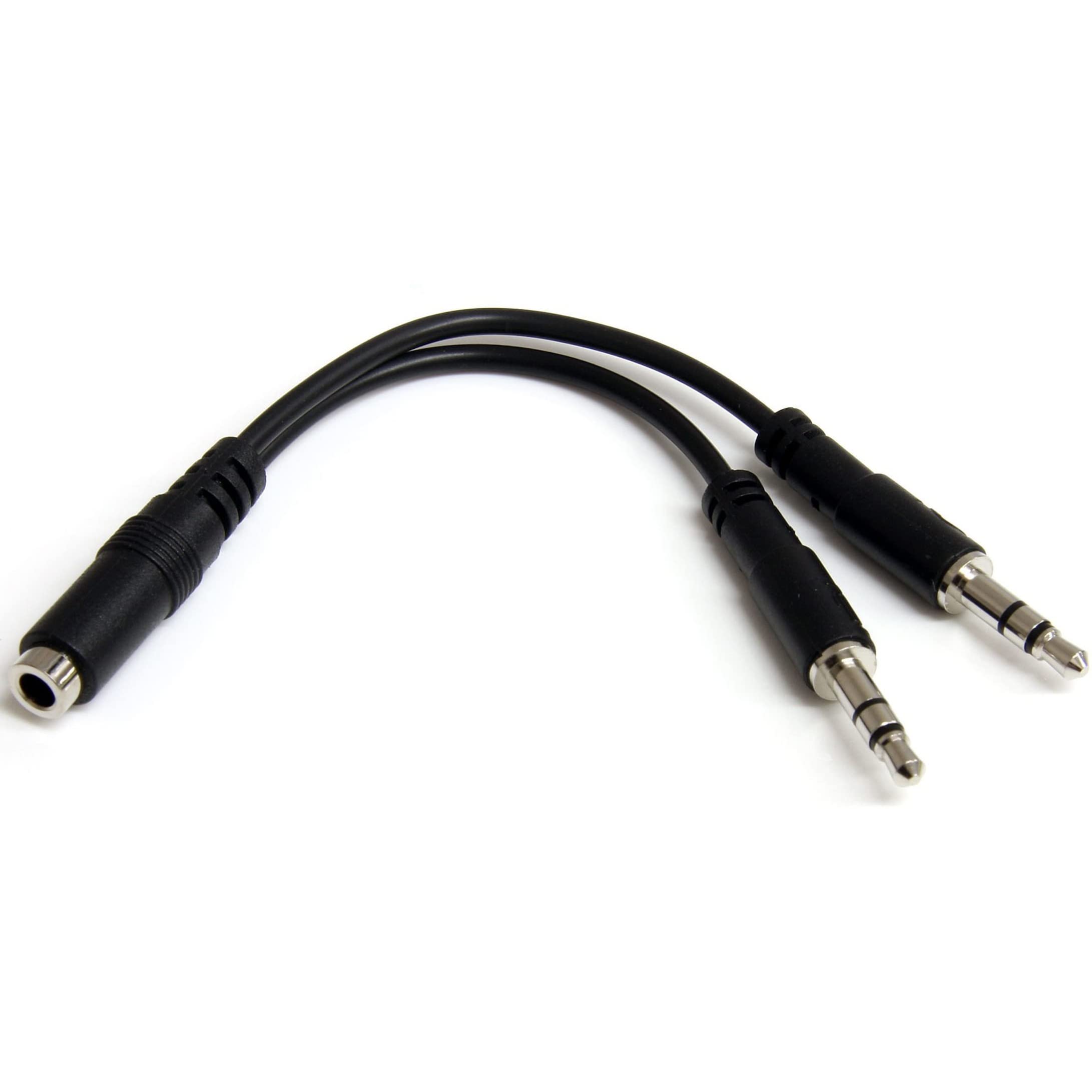 StarTech.com 3.5mm 4-Pin to 2x 3-Pin 3.5mm Headset Splitter