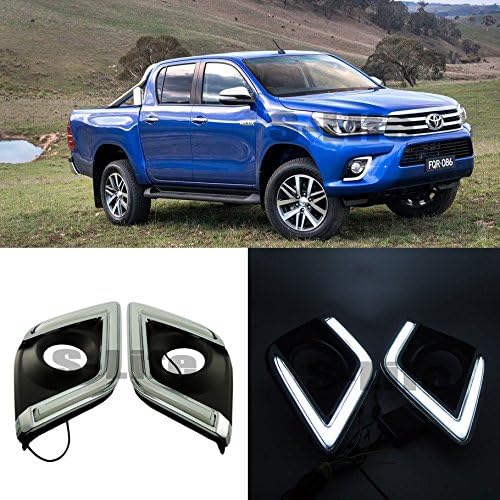 TOYOTA Hilux Revo Vigo LED Daytime Running Lights DRL Driving Fog Lamps 15-16