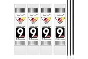 JOMPENS 4 Boxes 36 PCS 2B Graphite Carpenter Pencil Leads Refills 12cm Long, Replacement Marking Leads for Woodworking, Concr