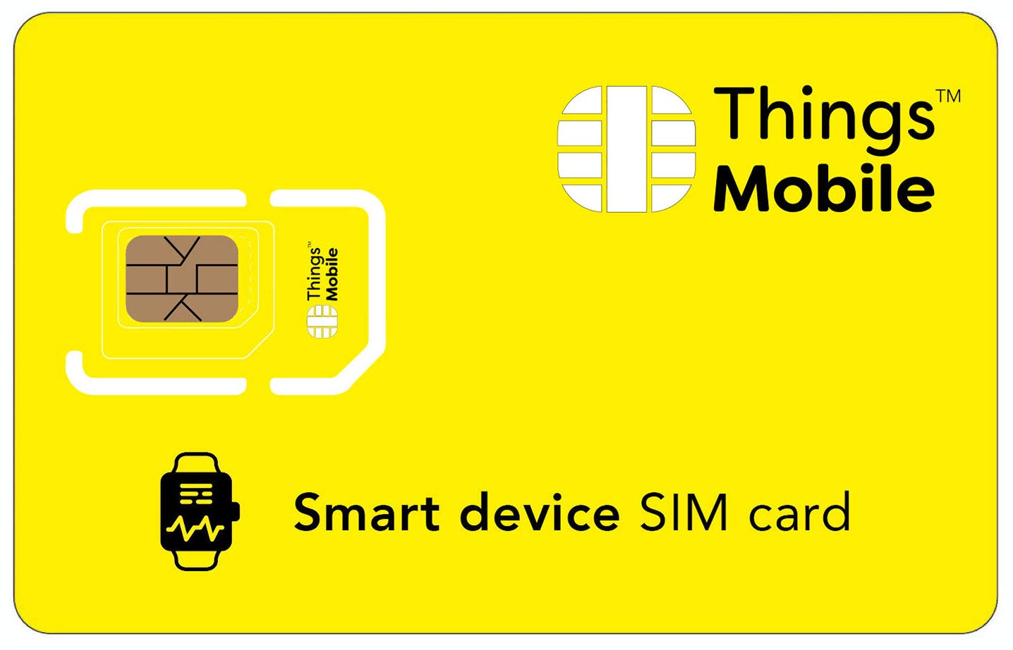 SIM Card for Smart Device - Things Mobile - with Global Coverage and Multi-Operator GSM/2G/3G/4G Network, No Fixed Costs, No Expiration Date and Competitive Rates, with €10 Credit Included