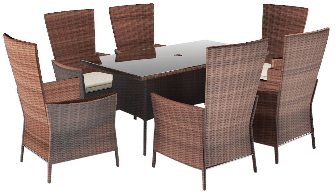 Artelia Esstisch Set Silia, Braun günstig online kaufen