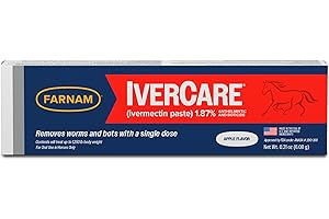 Farnam IverCare (ivermectin Paste) 1.87% for Horses, Anthelmintic and Boticide, 0.21 Ounces, Horse Dewormer, Ivermectin Apple-Flavored Paste, Up to 1,250 lbs