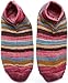 Flora&Fred Women's 3 Pair Pack Vintage Style Rainbow Stripe Cotton No Show Socks Large