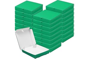 yptniginu 24 Pcs Mini Pizza Pizza Boxes Disposable green Small Dessert Boxes for Party Favor Decorations for Cake Cookies Party Favor (Green)