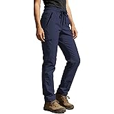 Hiking Pants Women UPF 50+ Cargo Quick Dry Water Resistant Elastic Waist 4 Pockets Lightweight Travel Work Casual Running