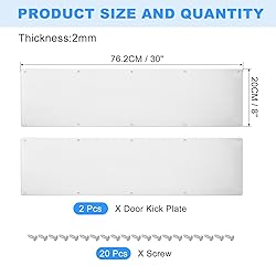 uxcell 2pcs Door Kick Plate, 8 x 30 Inches Aluminum