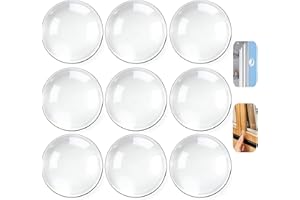 EBUKTUK 9pcs Wall Bumpers, Clear Wall Protectors, Door Bumpers for Doorknob, Furniture Bumpers, Reducing Noise, Protecting Walls,Using for Entrance Door,Cabinet Door,Fridge Door, Wall Bumper (25*25mm)
