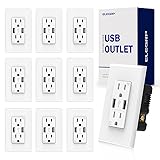 ELEGRP USB Wall Outlet Receptacle with Dual 4.0 A