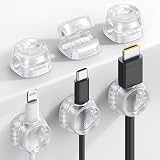 Lamicall 6 Pack Spring Cable Holder Clips Transparent 8mm No-Residue Adhesive view 1