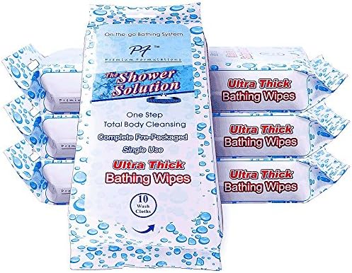 Premium Formulations Shower Solutions - Adult Bathing Wipes, Extra Large and Extra Thick, 40 Wipes (4 packs of 10 count)