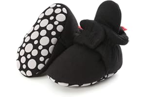 COSANKIM Baby Booties Newborn Boys Girls Fleece Boots Non Slip Grippers Stay On Slipper Socks Infant First Walker Winter Warm Crib Shoes