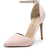 DREAM PAIRS Women's Oppointed-Lacey Pointed Toe Ankle Strap High Heel Stiletto Pumps Wedding Dress Shoes